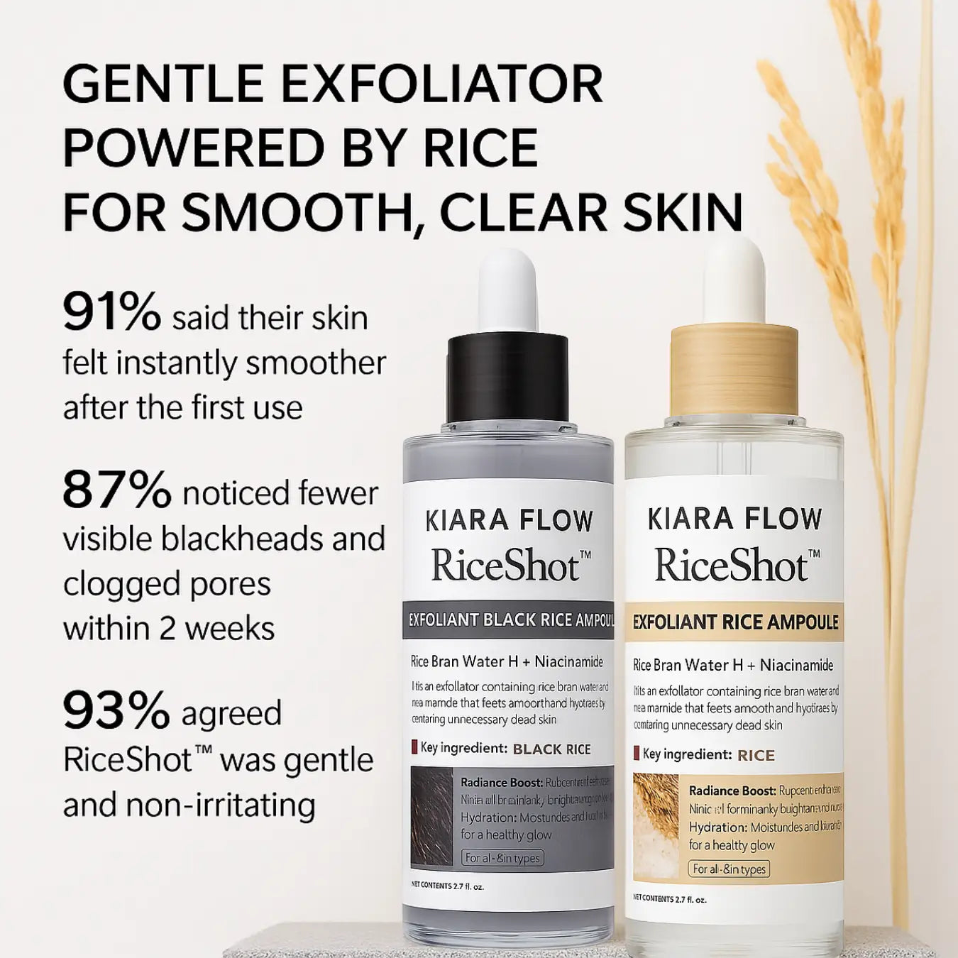 KIARA FLOW RiceShot™ Duo Exfoliator